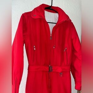 Bogner Red zipper ski suit two piece women’s size 10 runs very small more size 6